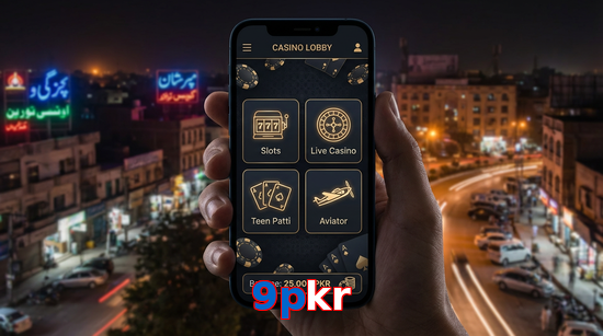 Main screen of 9Pkr app page for PK players