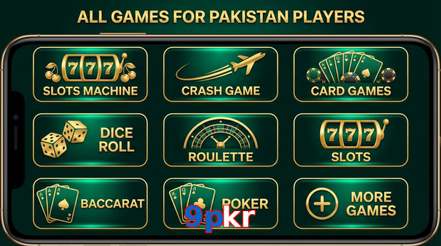 Main screen of 9Pkr games page for PK players